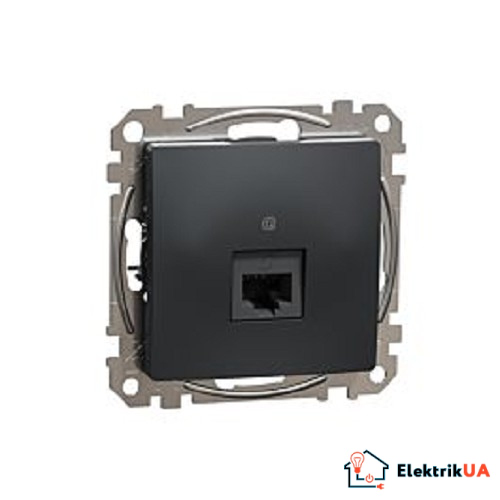 Розетка компьютерная 1-на UTP Cat5e Schneider Electric Sedna Design Черный SDD114451